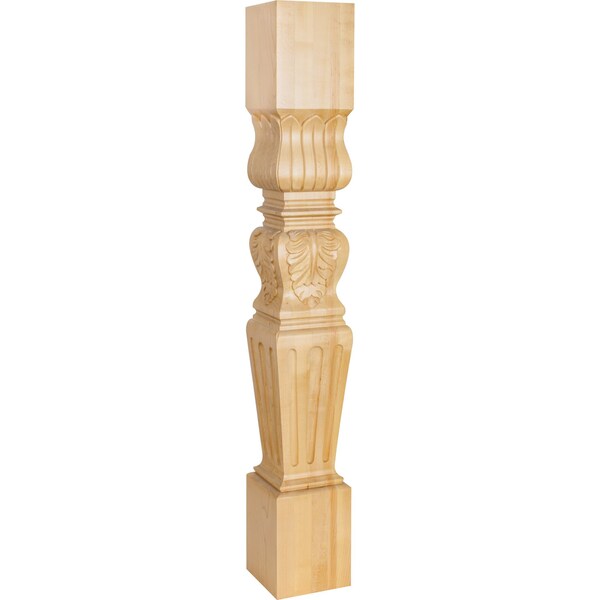 Hardware Resources 5" Wx5"Dx35-1/2"H Maple Fluted Acanthus Post P29MP - main